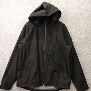 Windbreaker Hoodie Jacket Men M Black Performance Utility Packable ALPINE DESIGN